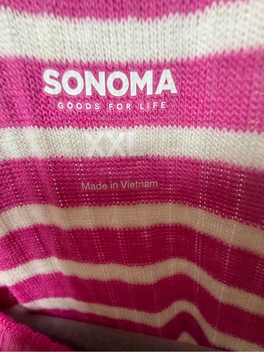 Women’s Sonoma pink-striped long-sleeve henley top - Picture 6 of 7